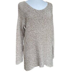 J Jill Pure Jill Knit Tunic Sweater Tan Gilmore Girls Beach Coastal Grandma-M